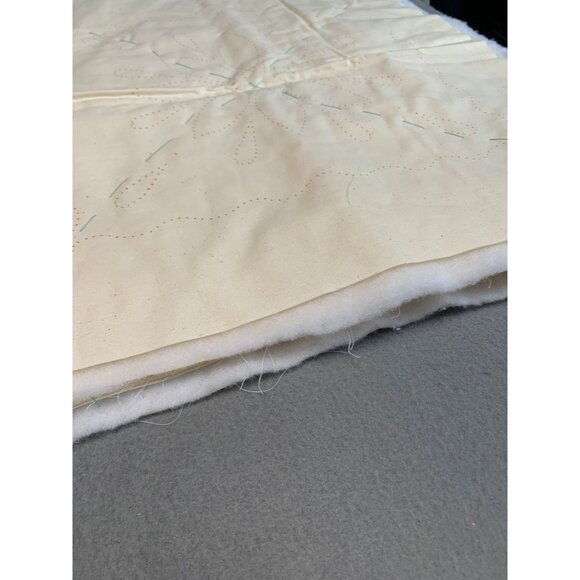 Candlewick Snowflake Quilted Cotton Stamped Fabric Batting & Backing set of 4 - Picture 5 of 6